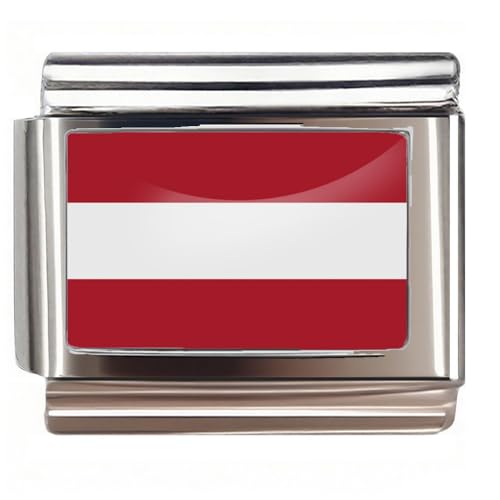 Italian Bracelet Charm,9mm,United Arab Emirates,Country & Culture > Flag - color: Austria