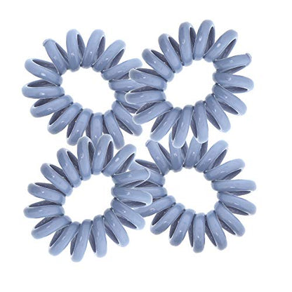 Jumbo Coil Pony Holder Hair Ties - Set of 4 Light Grey - color: Light Grey