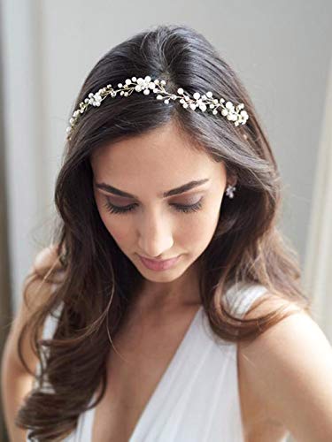 JAKAWIN Bride Wedding Hair Vine Bridal Hair Accessories Pearl Hair Piece for Women