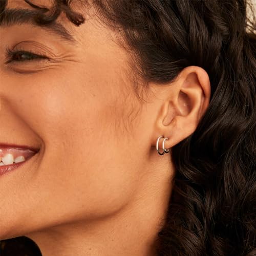 5-10 Pairs Small Gold Silver Hoop Earrings for Women, Stainless Steel Earrings Set Mens Lightweight Thin Hypoallergenic Small Hoops Set - style: 5pcs-Silver 8-16mm