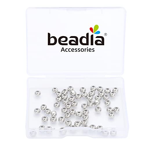 Platinum Plated Round Spacer Beads 5mm 60pcs for Jewelry Making Findings Non Tarnish - color: Platinum, size: 5mm