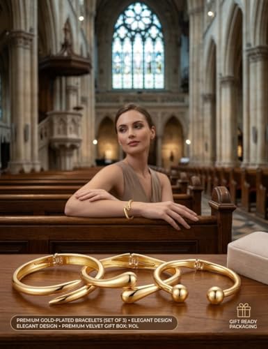 Chunky Gold Bangle Bracelets for Women, 14k Gold Plated Dainty Cuff Stackable Bangles Set, Trendy Bracelet Stack Fashion Jewelry Gifts - color: 06-GOLD