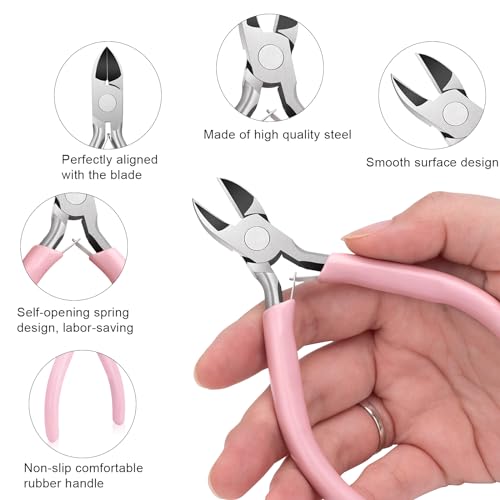 5 Pack Jewelry Pliers Tool Set, Wire Wrapping Tools for Jewelry Making | Bracelet And Earring Making Tools, Includes Round, Chain, Needle, Bent & Zipper Pliers, Repair Kit, Pinzas Para Joyeria