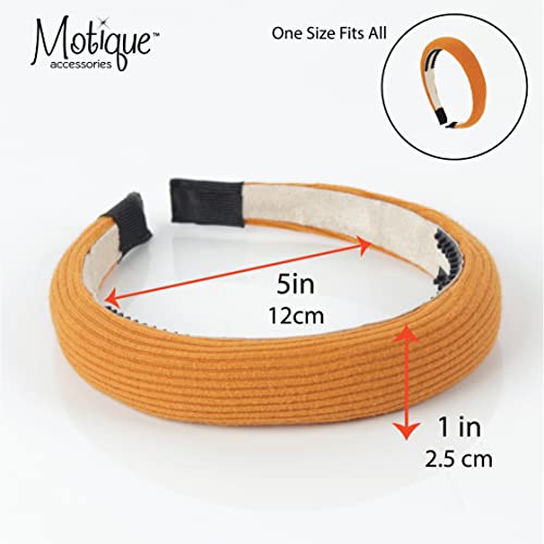 1 Inch Ribbed Cotton Padded Headband - Camel - color: Camel