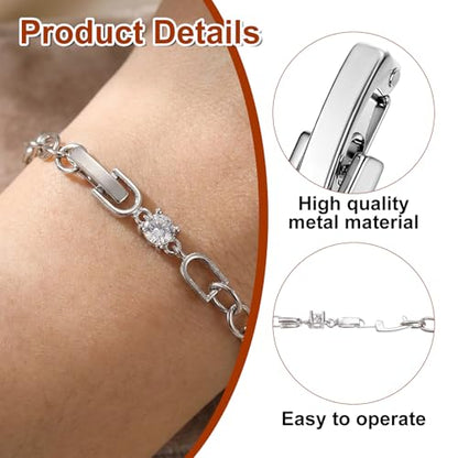 Foldover Clasp Extender Foldover Extension Jewelry Clasps 4 Pcs Silver Plated Fold Over Clasp Necklace Extension Clasps Metal Bracelets Extenders Small Fastener for Women Jewelry Making Repair Kit