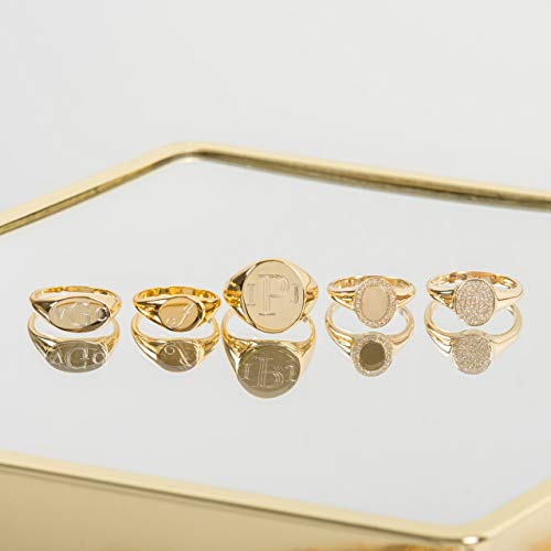 Zoe Lev Jewelry, Sterling silver, Gold Plated Pinky Signet Ring