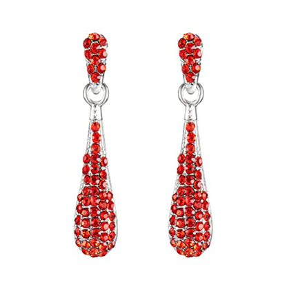 YINLI Full Crystal Rhinestone Gem Tear Drop Pendant Necklace Earrings Jewelry Sets - style: Style03