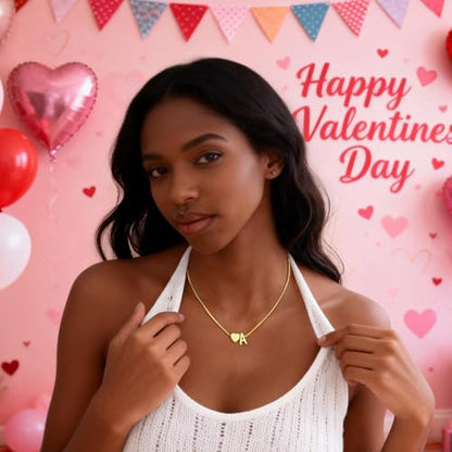 Eaciy Gold Heart Initial Necklaces for Women Teen Girl Gifts Trendy Stuff | 18K Gold Plated Letter A-Z Heart Initial Necklaces for Women Teen Girl Gifts Trendy Stuff Birthday Gifts for Girls Jewelry - color: Gold