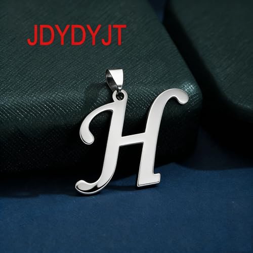 Stainless Steel Initial Letter Connector Charms Alphabet Pendant Diy Craft for Jewelry Making Necklaces Bracelets Keychain - color: Stainless Steel H