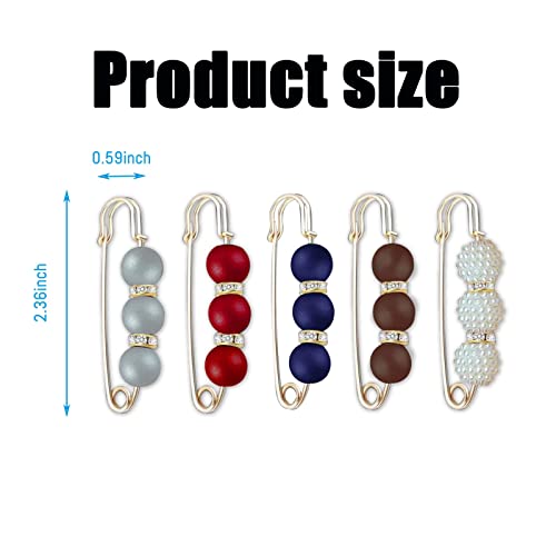 Fashion Pearl Brooch, Sweater Shawl Pearl Pin, Elegant and Fashionable | Enhance your Temperament, Suitable for a Variety of Occasions to Wear, Mixed color - color: Mixed color