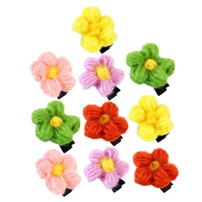 12pcs Flower Hair Clips Bobby Pins for Mixed Colors Birthday Headwear Hair Accessories Set Random Color