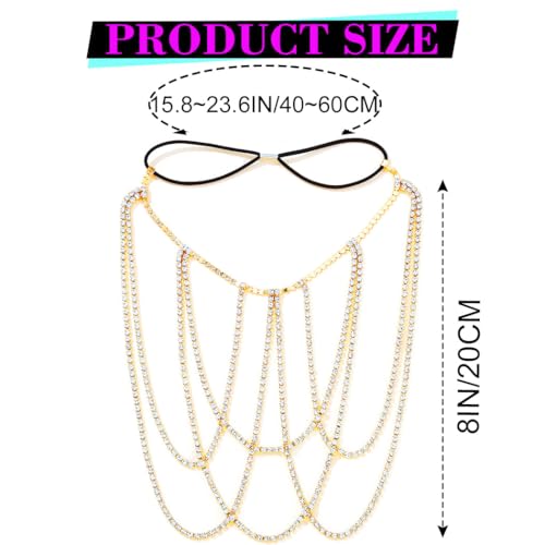 REETAN Thigh Garter Belt Rhinestone Leg Chain for Women - style: Style B-Gold