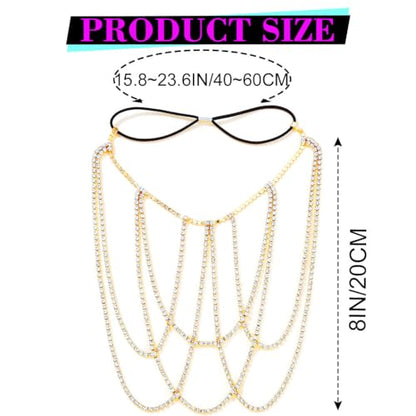 REETAN Thigh Garter Belt Rhinestone Leg Chain for Women - style: Style B-Gold