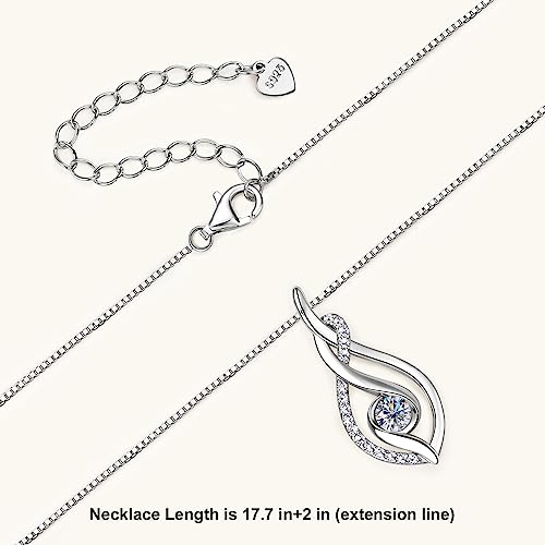 Moissanite Infinity Pendant Necklace for Women | 4mm D Color Moissanite 925 Sterling Silver Infinity Knot Necklace for Mom Wife Birthday Jewelry Gifts - color: Silver
