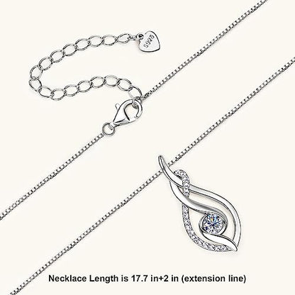 Moissanite Infinity Pendant Necklace for Women | 4mm D Color Moissanite 925 Sterling Silver Infinity Knot Necklace for Mom Wife Birthday Jewelry Gifts - color: Silver
