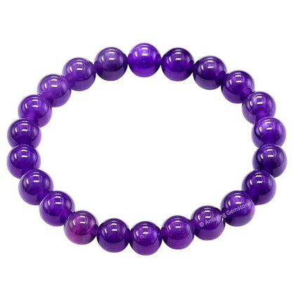 Amazing Gemstone Amethyst Crystal Bracelet for Women Men's Gifts - Protection Healing Crystal Bracelet - 8mm Gemstone Beaded Stretchable Bracelet Pulseras Para Hombres Mujer Stocking Stuffers Mothers Day Gift - color: Amethyst