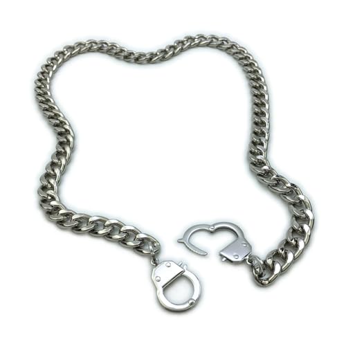 Succuba Stainless Steel Handcuff Choker Necklace Chain Pendant Choker Collar Necklace for Women and Men from 16 to 24 Inches with Box - color: G, size: 18 Inches