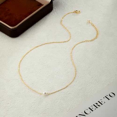 Charm Necklaces for Women,14k Gold Plated Waterproof Dainty Choker Necklace Summer Seashell Pearl Beach Cute Necklaces Set Fashion Jewelry Gift - style: Pearl 2