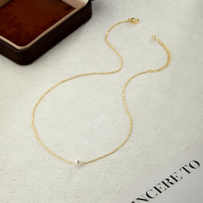 Charm Necklaces for Women,14k Gold Plated Waterproof Dainty Choker Necklace Summer Seashell Pearl Beach Cute Necklaces Set Fashion Jewelry Gift - style: Pearl 2