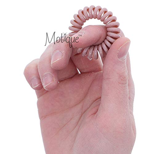 Small Coil Hair Ties For Girls - Set of 6 Tan - color: Tan