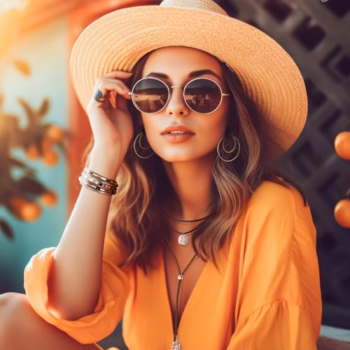Ecally Bohemian Western Jewelry Turquoise Set Women Country Pendant Long Choker Layered Bracelets Earrings Ring for Women - color: Turquoise, style: Exquisite