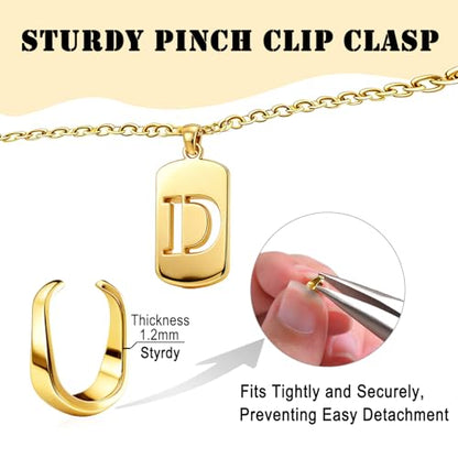 100PCs Stainless Steel Clip Bail Clasps for Jewelry Making (Gold Plated) | Sturdy, Fadeless, Water Proof, 0.24 Inch, Pendant Holders, Necklace Charm Findings, Jewelry Making - color: Gold Plated