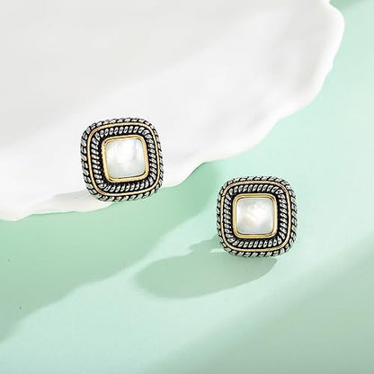 LILIE&WHITE Antique Gold Clip On Hoop Earrings for Women Non Pierced Clip on Earrings with Interwoven Textured Jewelry Gifts - color: EH21313A