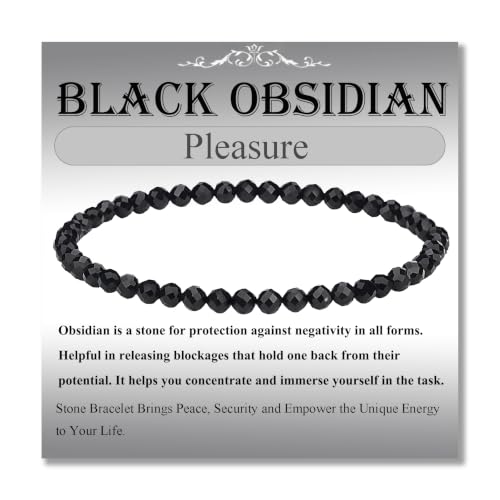 MASSIVE BEADS Natural Genuine Gemstone Beads Healing Crystal Chakra Reiki Jewelry Faceted Round Beads Bracelets 3mm - color: Black Obsidian