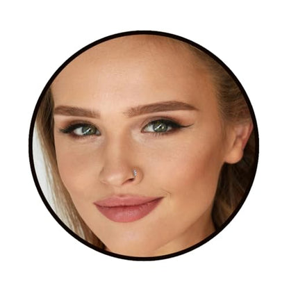 925 Sterling Silver & 14K Gold Filled Nose Ring Hoop Handmade Piercing Jewelry For Women - 24 Gauge 2mm,7mm Tiny Nose Ring with Opal - Gift Ready - color: Silver Beads Silver