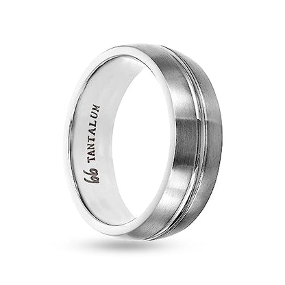 Boston Bay Diamonds Tantalum Comfort Fit Mens Wedding Band or Fashion Ring - 7mm & 8mm - Choice of Style - color: 7mm Center Channel