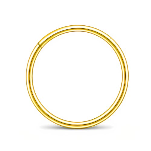 ‌22g/20g/18g/16g/14g Titanium Thin Hinged Clicker Nose Ring Hoop