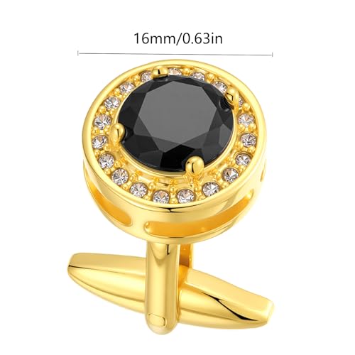 Cuff Links Mens Personalized Classic Round Cufflink Wedding Shirts Cufflinks for Men Jewelry Gifts - style: Black/white