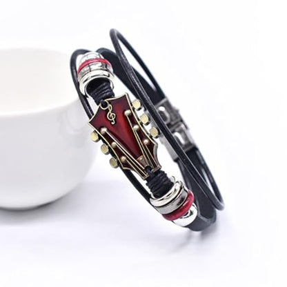 Leather Strap Elegant Wrist Jewelry Multilayer Wristband Everyday Wear Suitable for Various Occasion Multilayer Wrap - color: Blue
