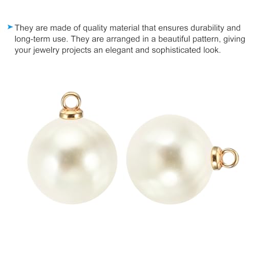 PATIKIL Pearl Charm, 100pcs Pearl Beads Faux Pearl Pendant Charm DIY for Jewelry Making Bracelets Earrings Necklace Crafts - color: Golden Beige, size: 12mm