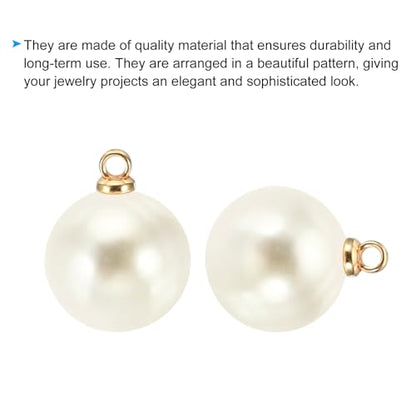 PATIKIL Pearl Charm, 100pcs Pearl Beads Faux Pearl Pendant Charm DIY for Jewelry Making Bracelets Earrings Necklace Crafts - color: Golden Beige, size: 12mm