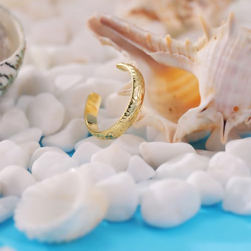 PLOMFOV 14K Gold Filled Gold Toe Rings for Women Adjustable Toe Rings Non Tarnish Solid 14K Real Gold Toe Ring - style: Coast