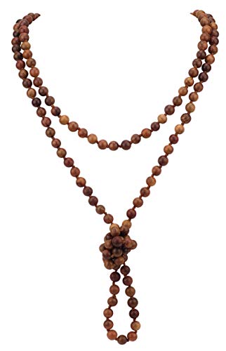 Firstmeet Fashion Natural Round Wood Beads 60'' Long Strand Art Deco Necklace for Women - color: B