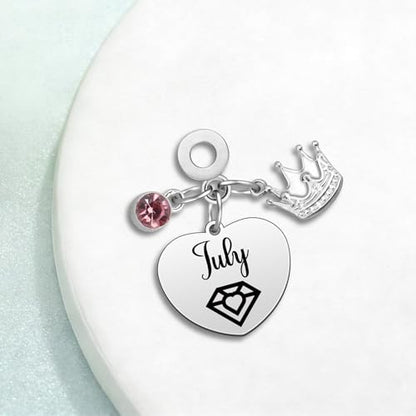 Birthday Gifts for Women Birthstone Charms for Bracelets Necklaces Jewelry Gift for Mom Wife Daughter Granddaughter Niece Sister Girlfriend - color: July