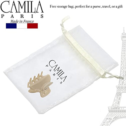 Camila Paris CP3551 French Small Hair Clips for Women, 2.5" Small Claw Clip Fashion Styling Mini Hair Clip Accessories for Women, Strong Hold No Slip Grip Cute Claw Clips, Made in France - color: Nude 2.5"
