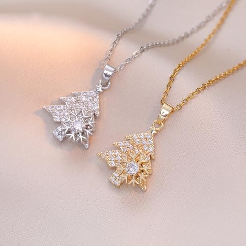 Sunflower Fidget Necklace for Women Gold Moon Necklace Rotating Heart Necklaces Spinning Crystal Flower Anxiety Necklaces Crescent Moons Jewelry Accessories - color: Gold Tree