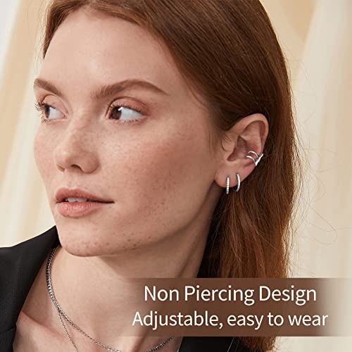 ChicSilver 925 Sterling Silver Ear Cuffs Non-Piercing Cartilage Earrings: Various Styles, Conch Cuffs (with Gift Box) - style: L: Climbing Man