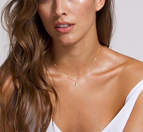 Foxgirl Gold Initial Necklaces for Women, Dainty Gold Letter Necklace Tiny A-Z Pendant Choker Necklace Trendy Cute Personalized Monogram Name Necklace Gold Jewelry Necklace for Women Gift | Tiny Letter Pendant on a Dainty Choker Chain, Personalized Everyd