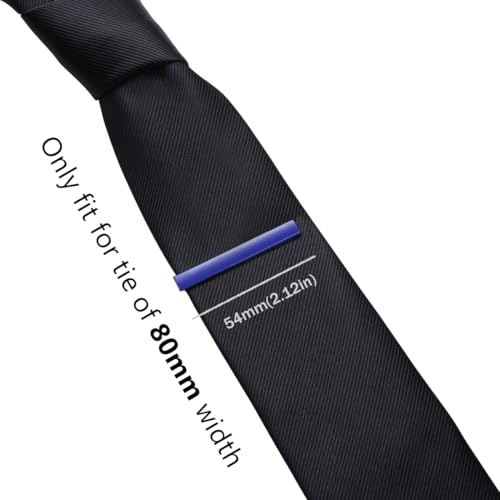 HONEY BEAR 5cm/5.4cm/6cm Mens Tie Clip Bar for Normal Size Steel Business Wedding Gift 1.97"/2.12"/2.36" - style: 5.4cm Blue