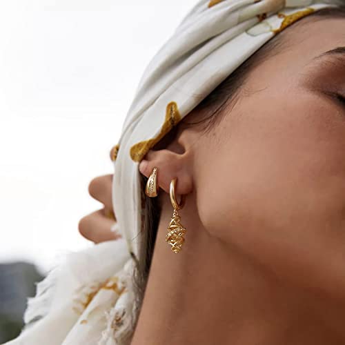 Women Gold Earrings Huggie Hoop Cubic Zirconia 14K Gold Plated Small Simple Hypoallergenic Everyday Jewelry - style: Band