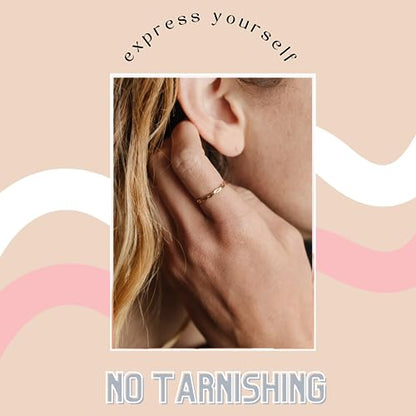 Harmony Braided Stacking Ring | Gold Statement Ring | Gold-Filled for Women | Simple and Elegant | Minimalist Jewelry | Waterproof Everyday Wear | Stacking Ring | Handmade