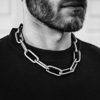 Men's Heavy Duty Quee Goth Grunge Chunky Necklaces Punk Stainless Steel Alternative Industrial Collar Choker Link Chain For Women Jewelry - size: 21, style: 4MM