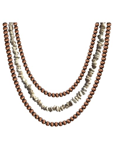 TOPACC Western Jewelry Set for Women Navajo Pearl Necklace Turquoise Cowgirl Accessories for Country Concert Outfit - color: Bronze