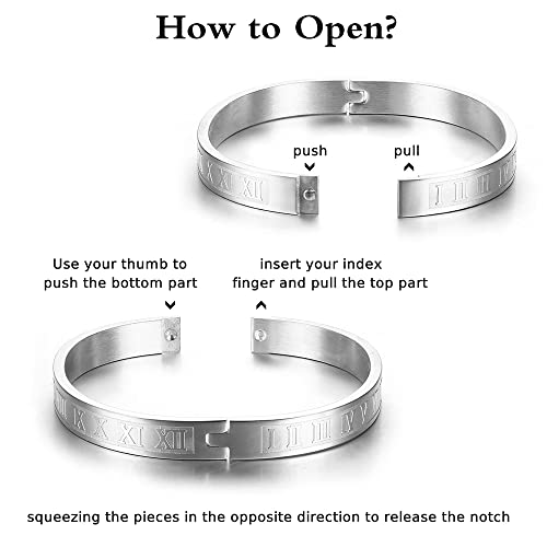 3pcs/set Classical Handmade Braiding Bracelet Hip Hop Men Pave CZ Leopard Head Roman Numeral Bracelet Stainless Steel Jewelry - color: 3pcs A Silver Set A