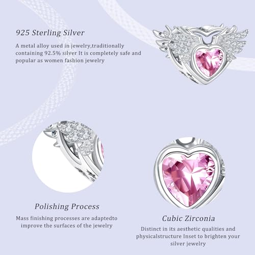 S925 12 Months Birthstone Charm for Pandora Bracelet, Gift on Birthday Christmas Mothers Valentines Anniversary Graduation, for Women Mom Daughter Friend Family Sister Aunt Grandma - color: October