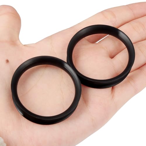 10G-50mm Thin Black Silicone Ear Gauges Tunnels Rubber Ear Plugs Gauges Double Flared Flexible Tunnel Earrings for Women Men - color: 42mm = = 1 5/8 inch = 1.65 inch